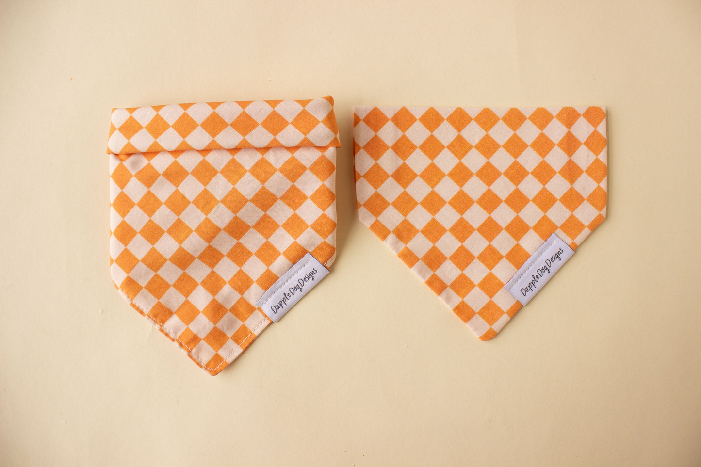 Orange Checkered Bandana