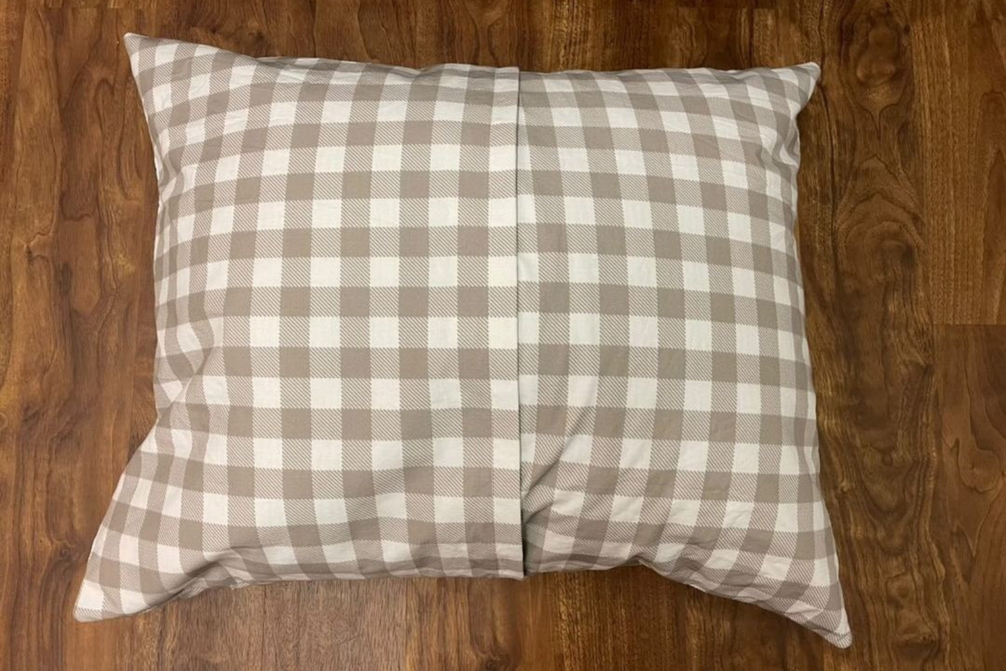 Grey & White Check Bed
