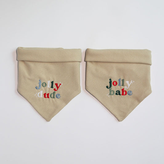 Jolly Dude/Babe Embroidered Bandana