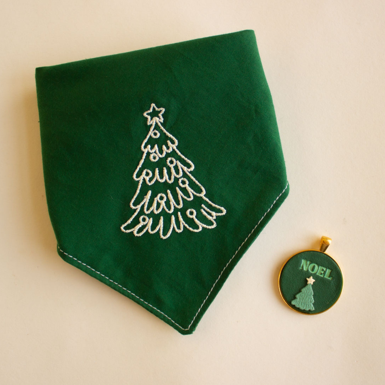 Christmas Tree Embroidered Bandana