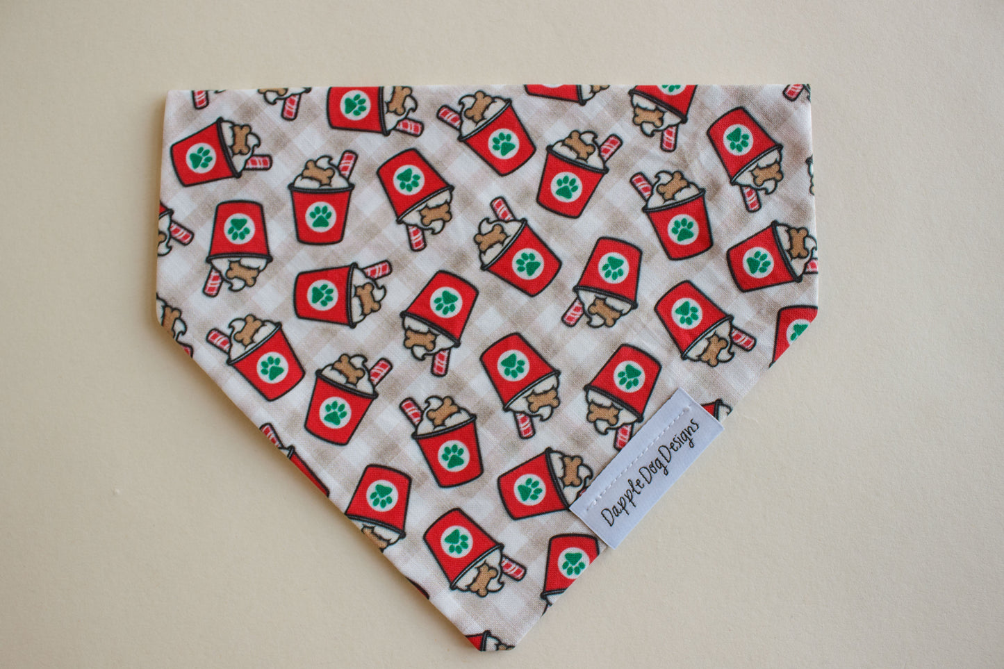 Red & Green Pup Cups Bandana