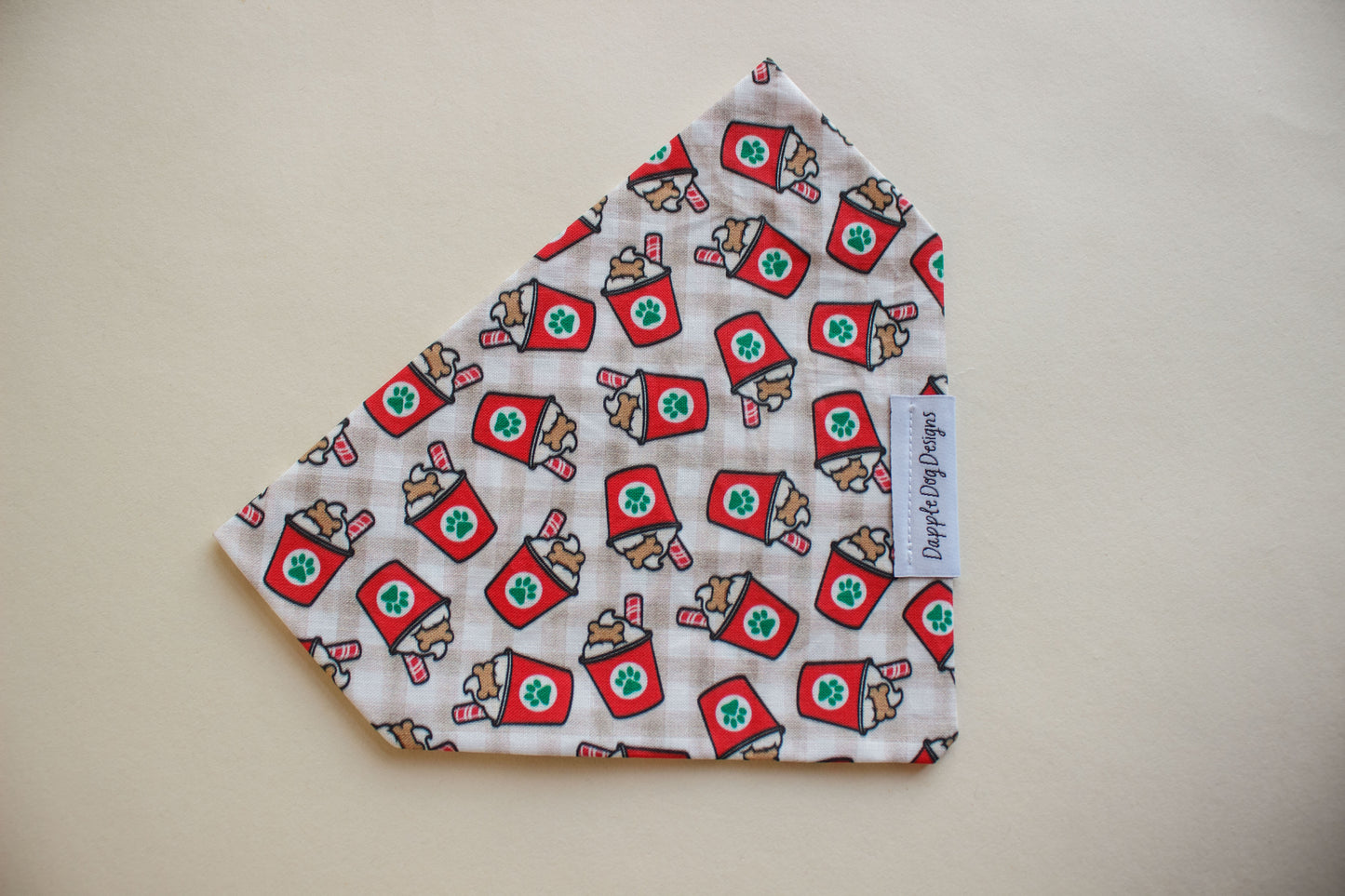 Red & Green Pup Cups Bandana