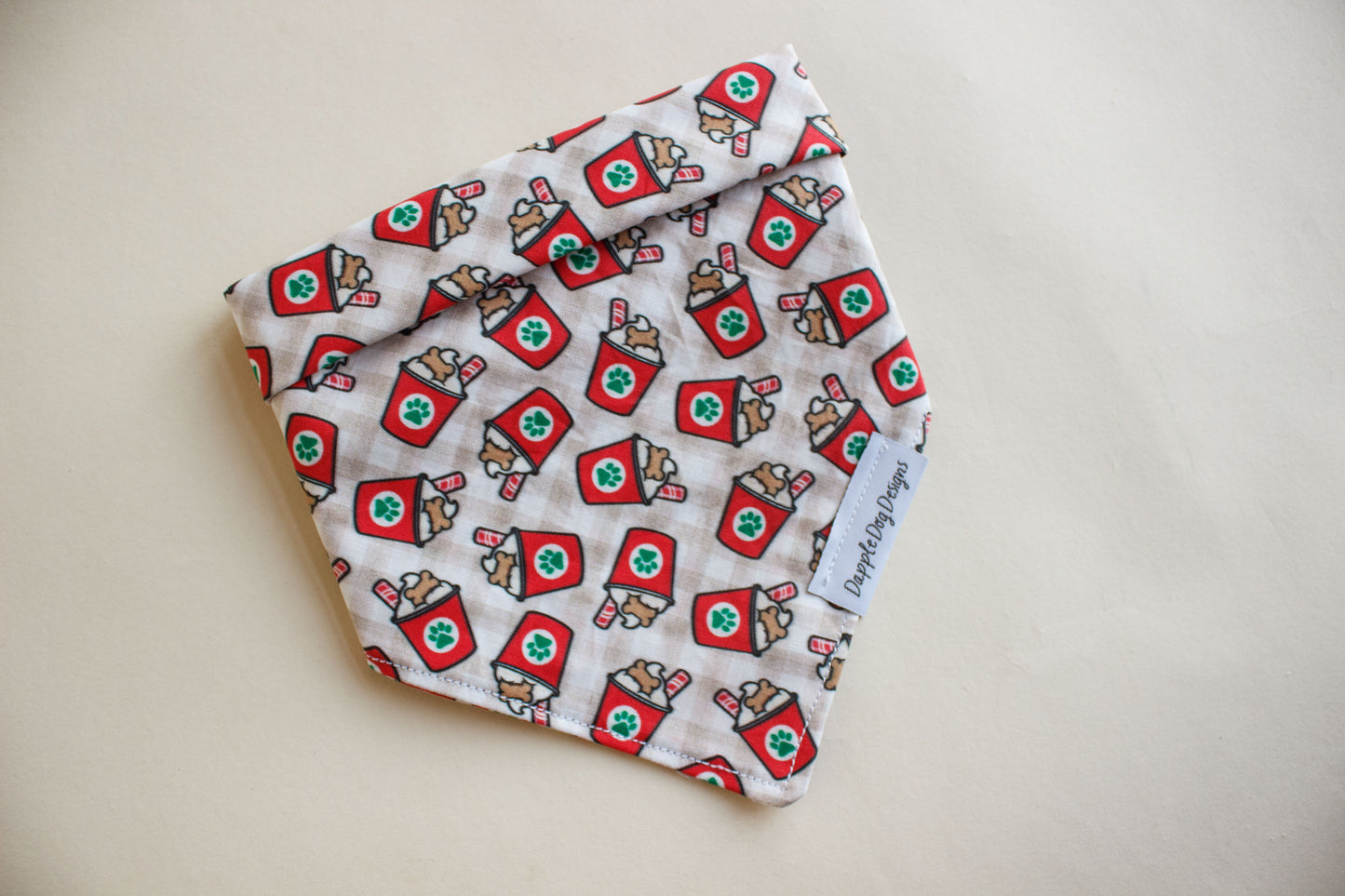 Red & Green Pup Cups Bandana