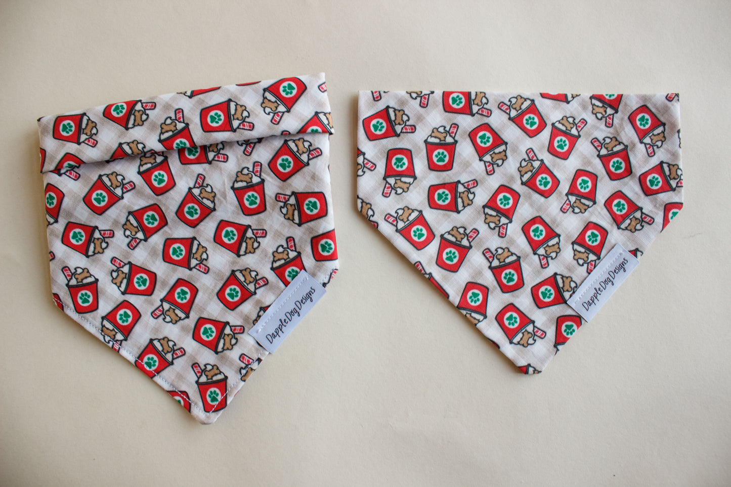 Red & Green Pup Cups Bandana